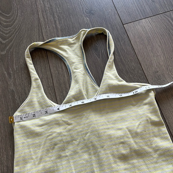 Lululemon Yellow Striped Racerback Tank Top Size Small - Picture 3 of 6